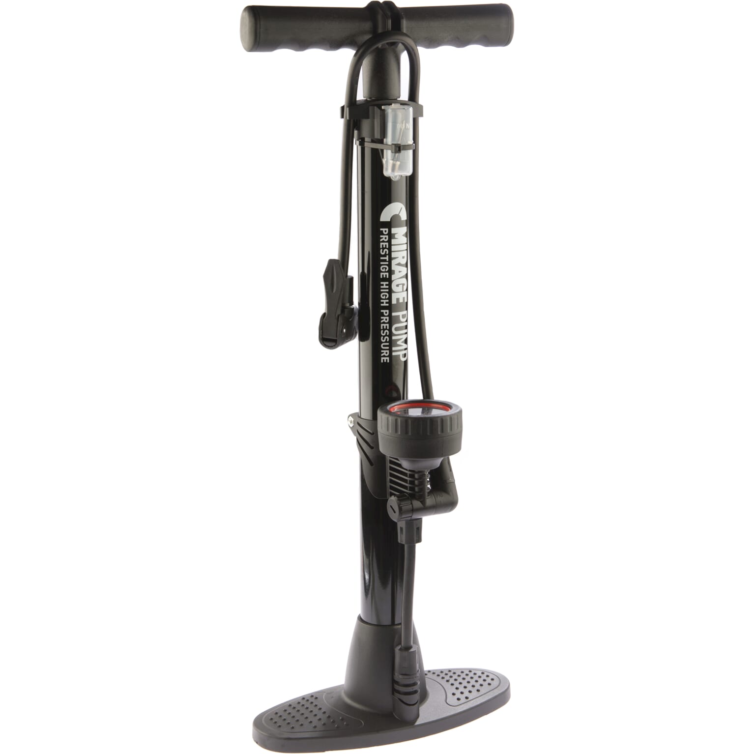 Mirage vloerpomp staal met meter dualhead