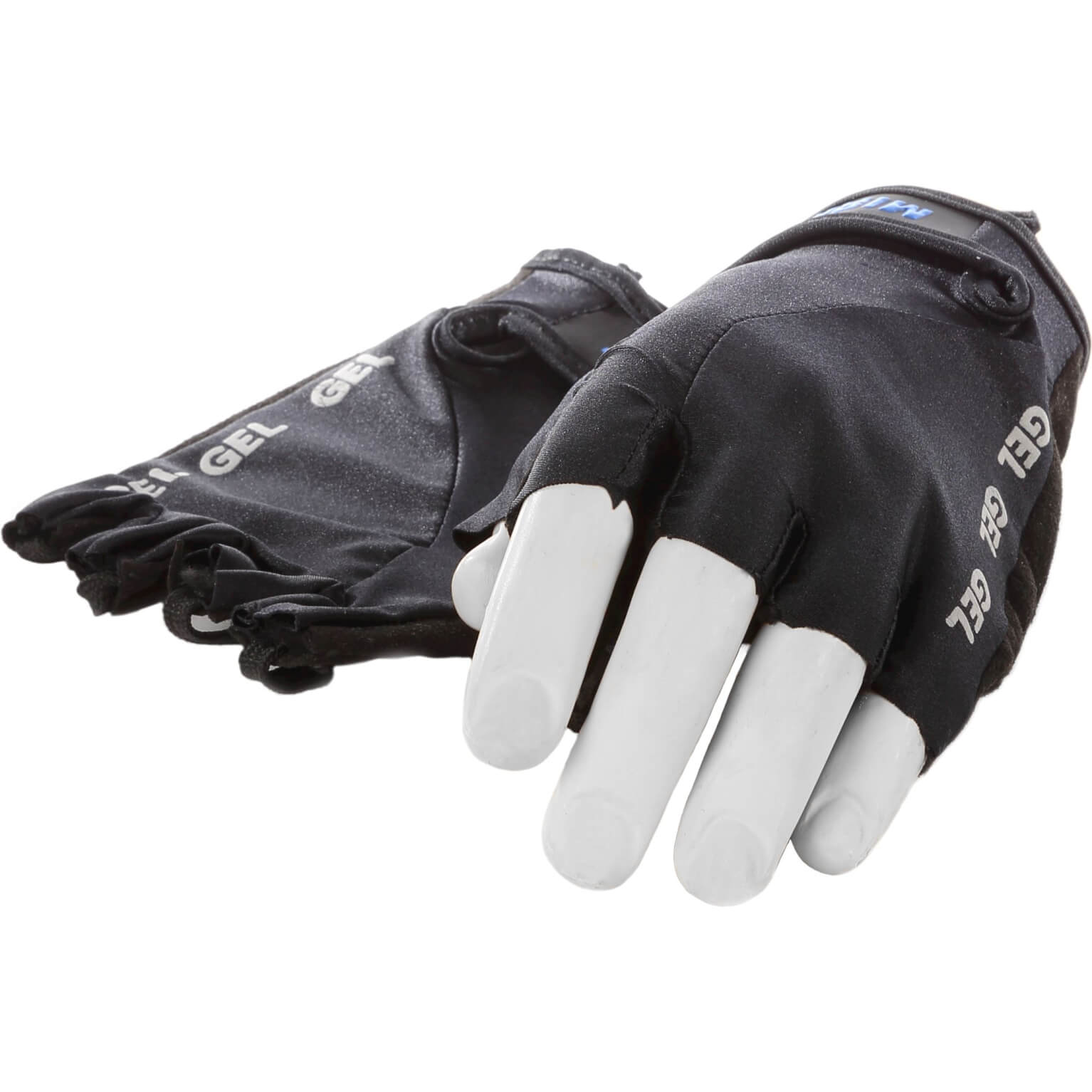 Mirage handschoen vingerloos Lycra gel zwart XL