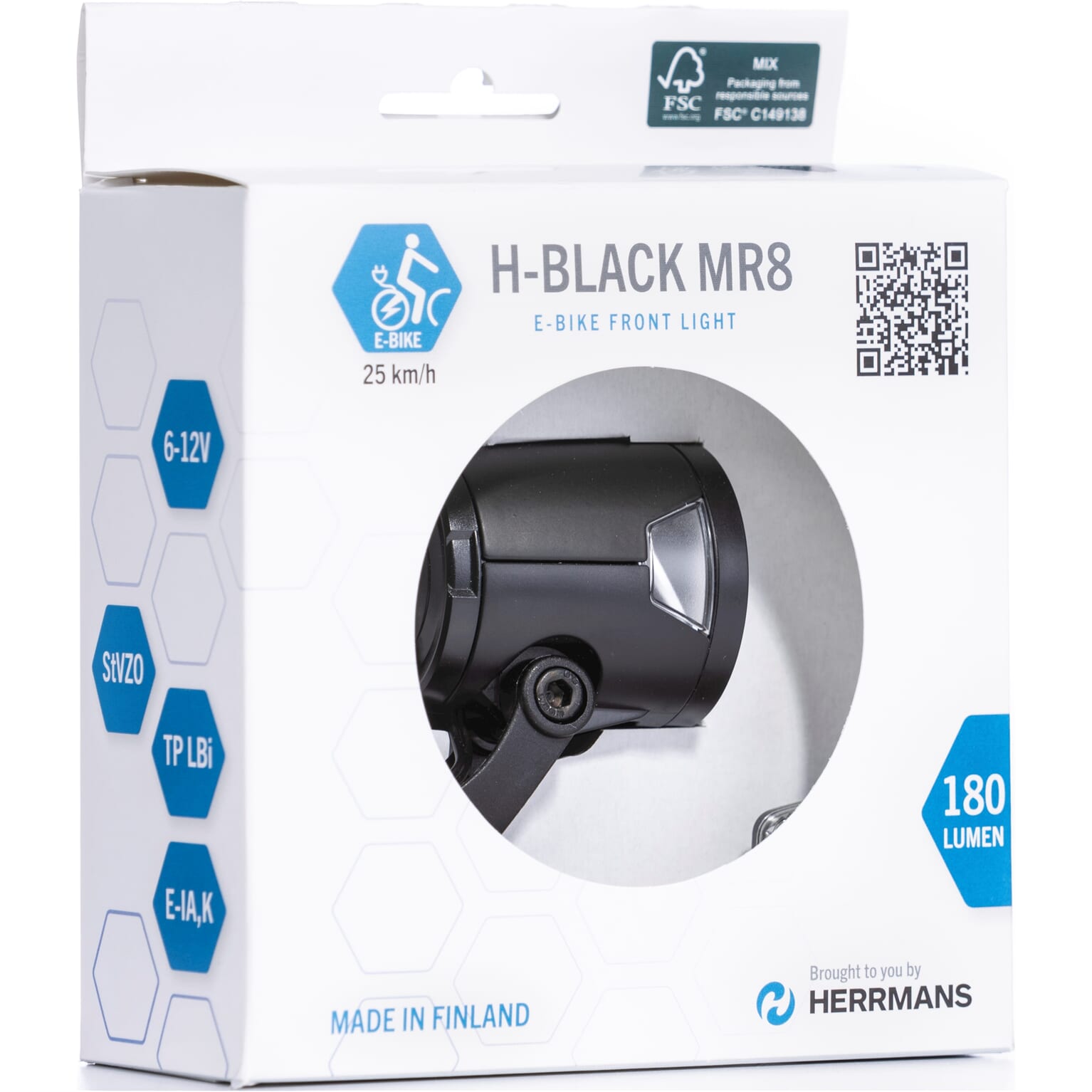 Herrmans koplamp H-Black MR8 aan/uit dynamo - Image 2