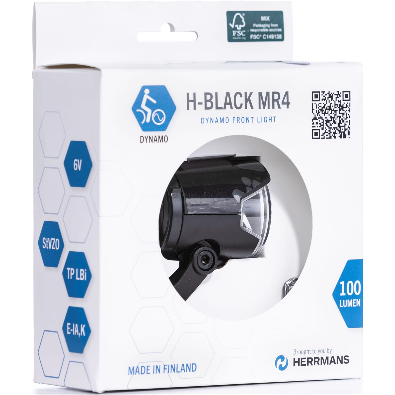 Herrmans koplamp H-Black MR4 aan/uit dynamo - Image 2