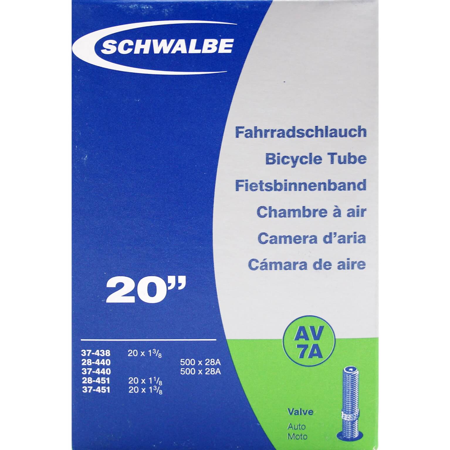 Schwalbe binnenband AV7A 20 x 1 3/8 av 40mm