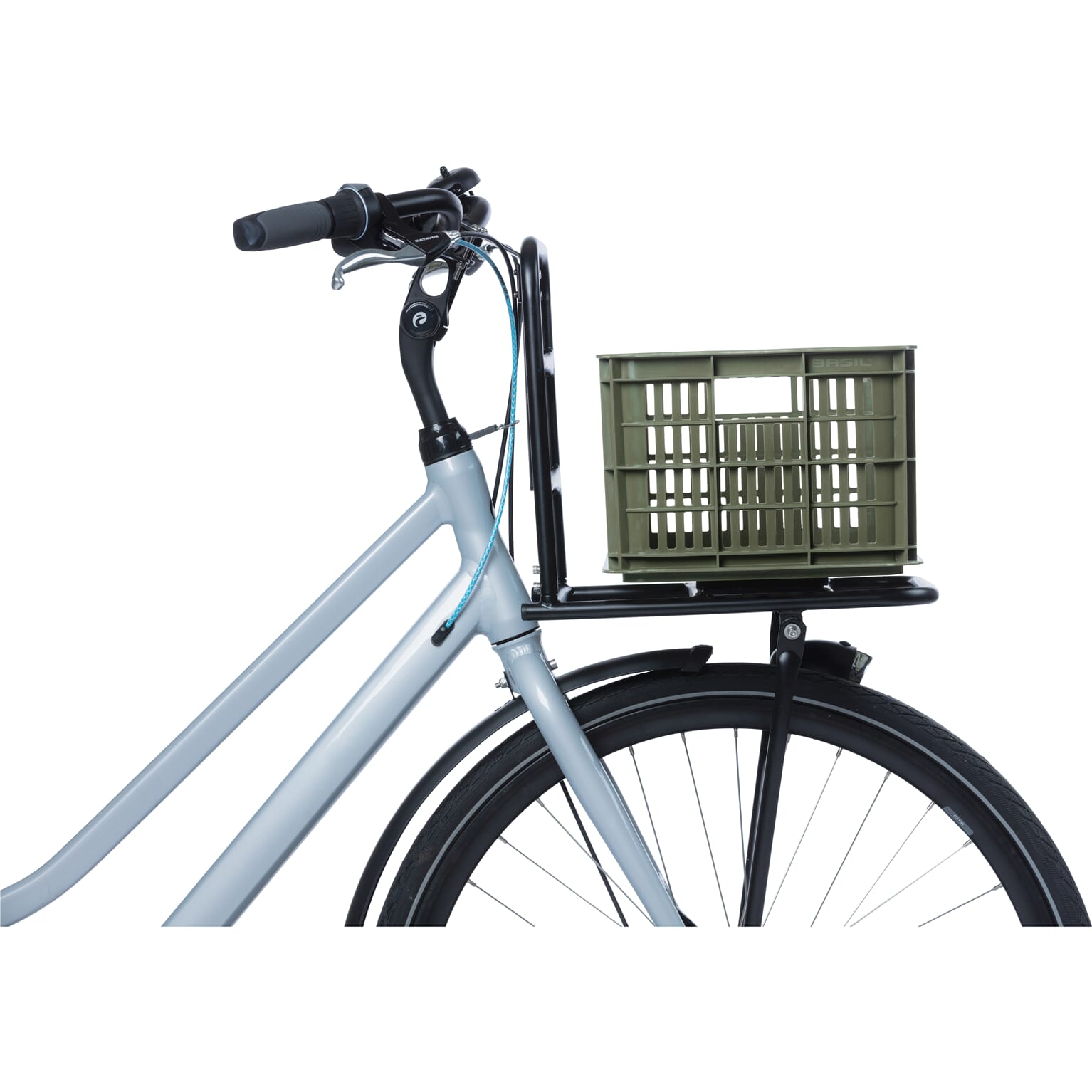 Basil fietskrat S moss green 17.5L recycled - Image 5