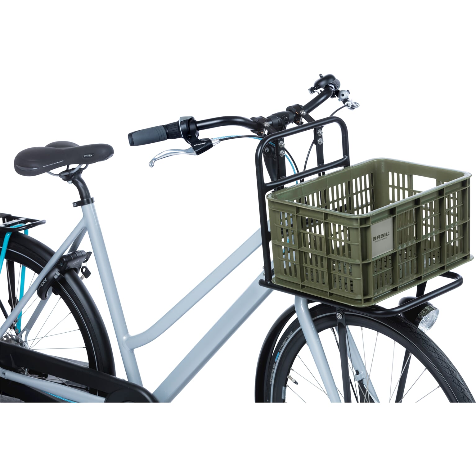 Basil fietskrat S moss green 17.5L recycled - Image 6