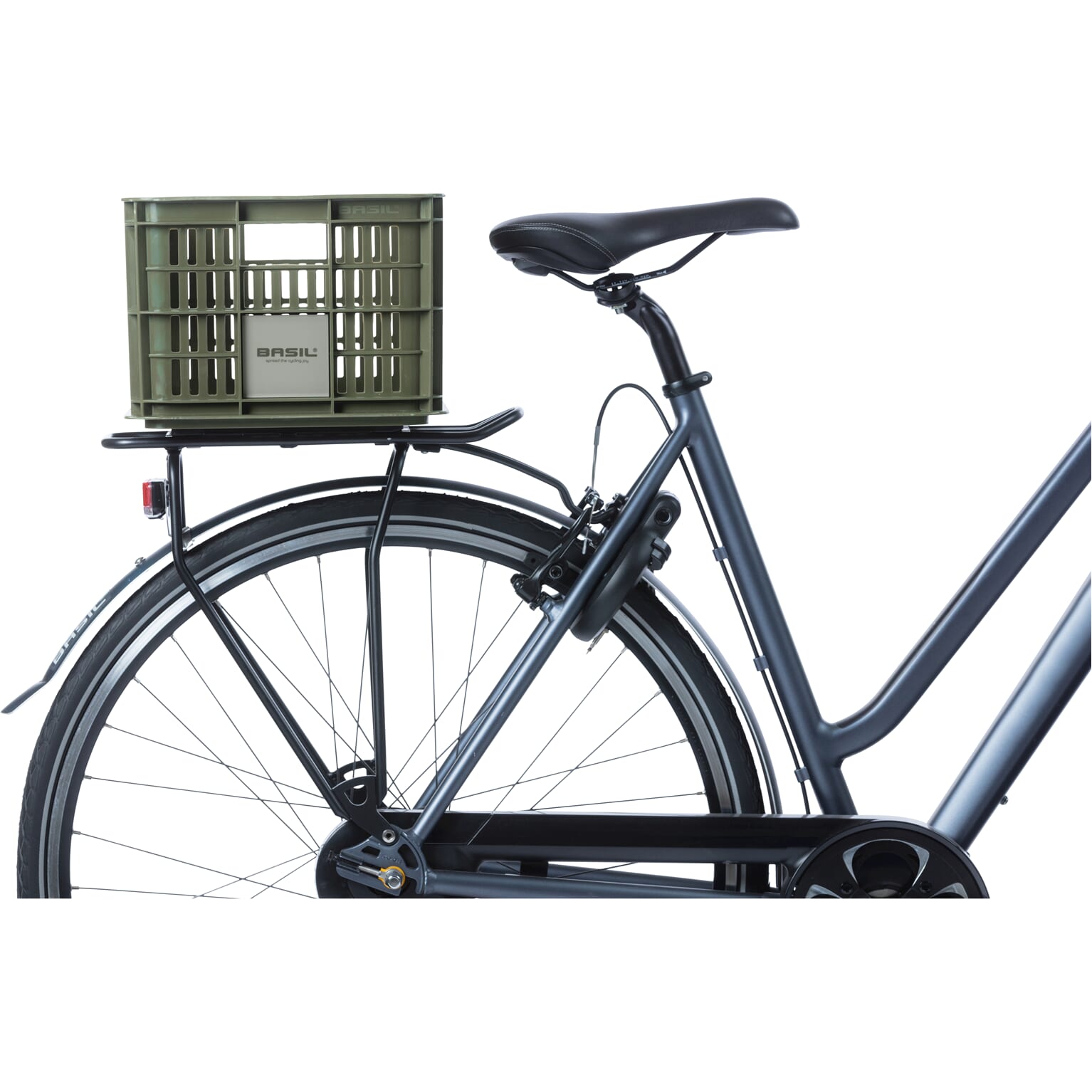 Basil fietskrat S moss green 17.5L recycled - Image 7