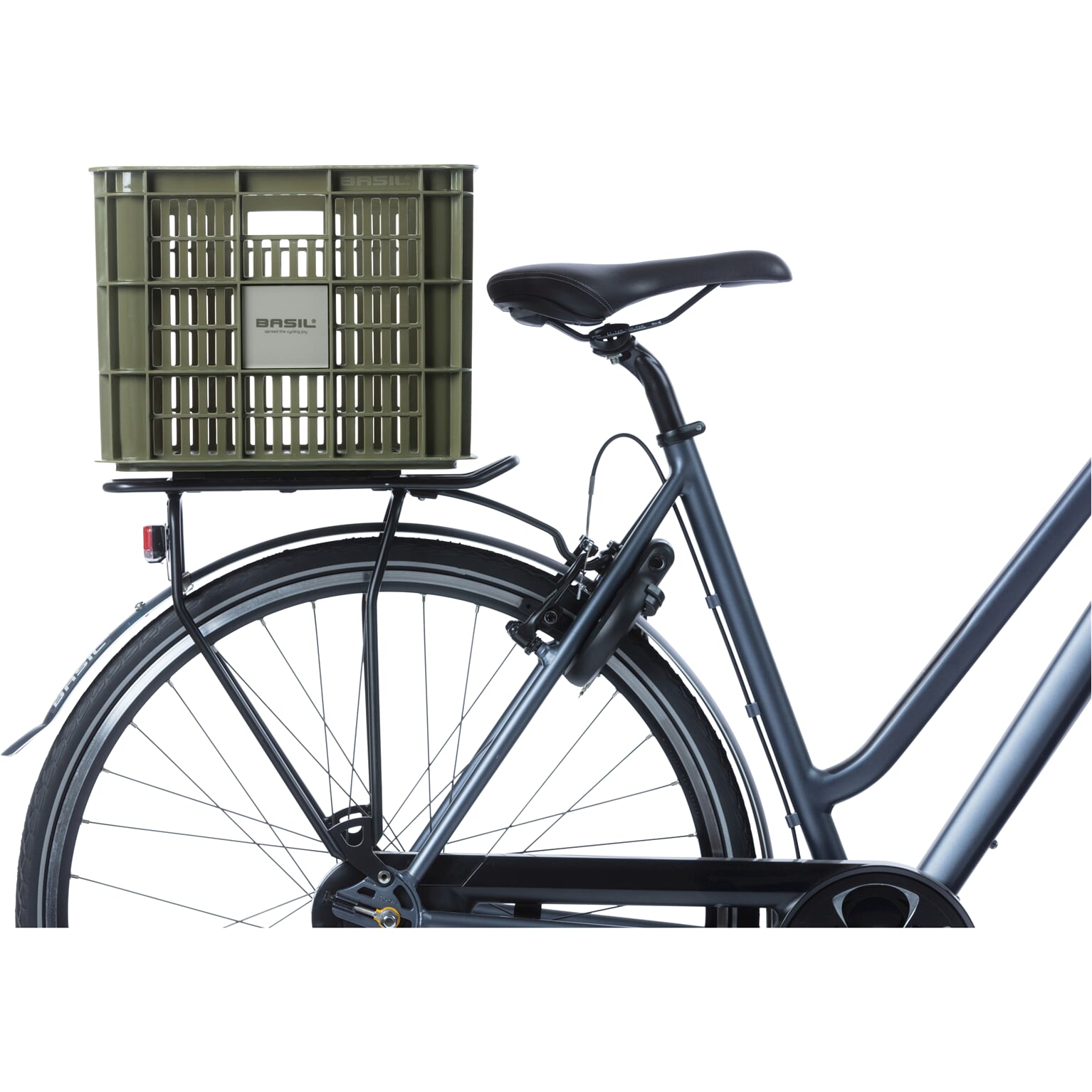Basil fietskrat L moss green 40L recycled - Image 6