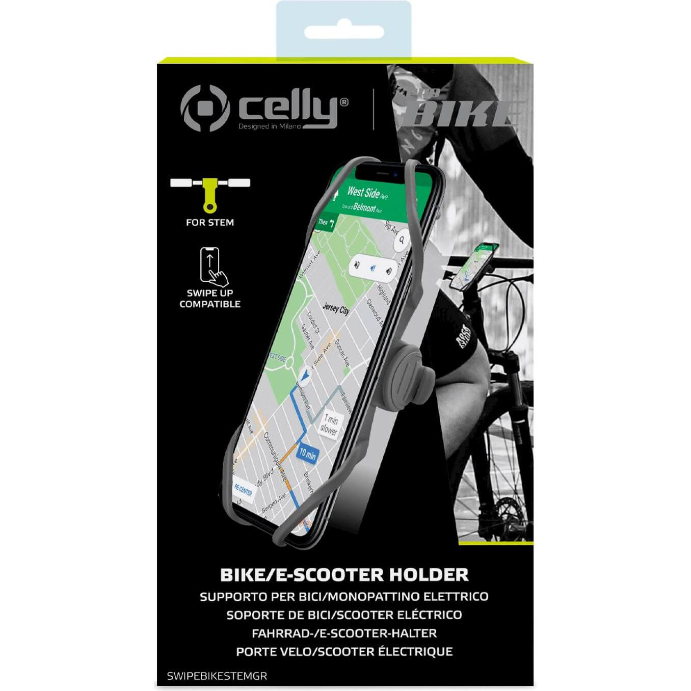 Celly telefoonhouder Swipe stuurpen grijs - Image 4