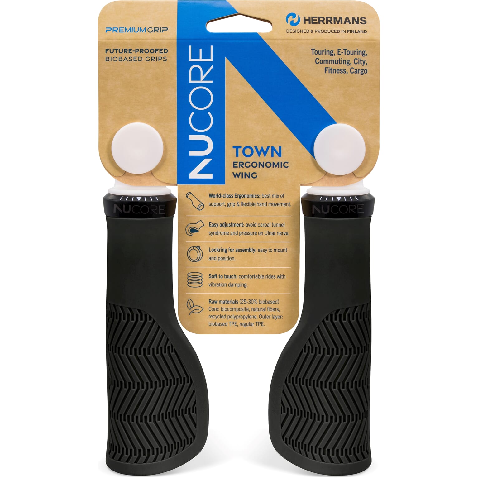 Herrmans handvatten Nucore Grip town wave 130mm zwart - Image 2