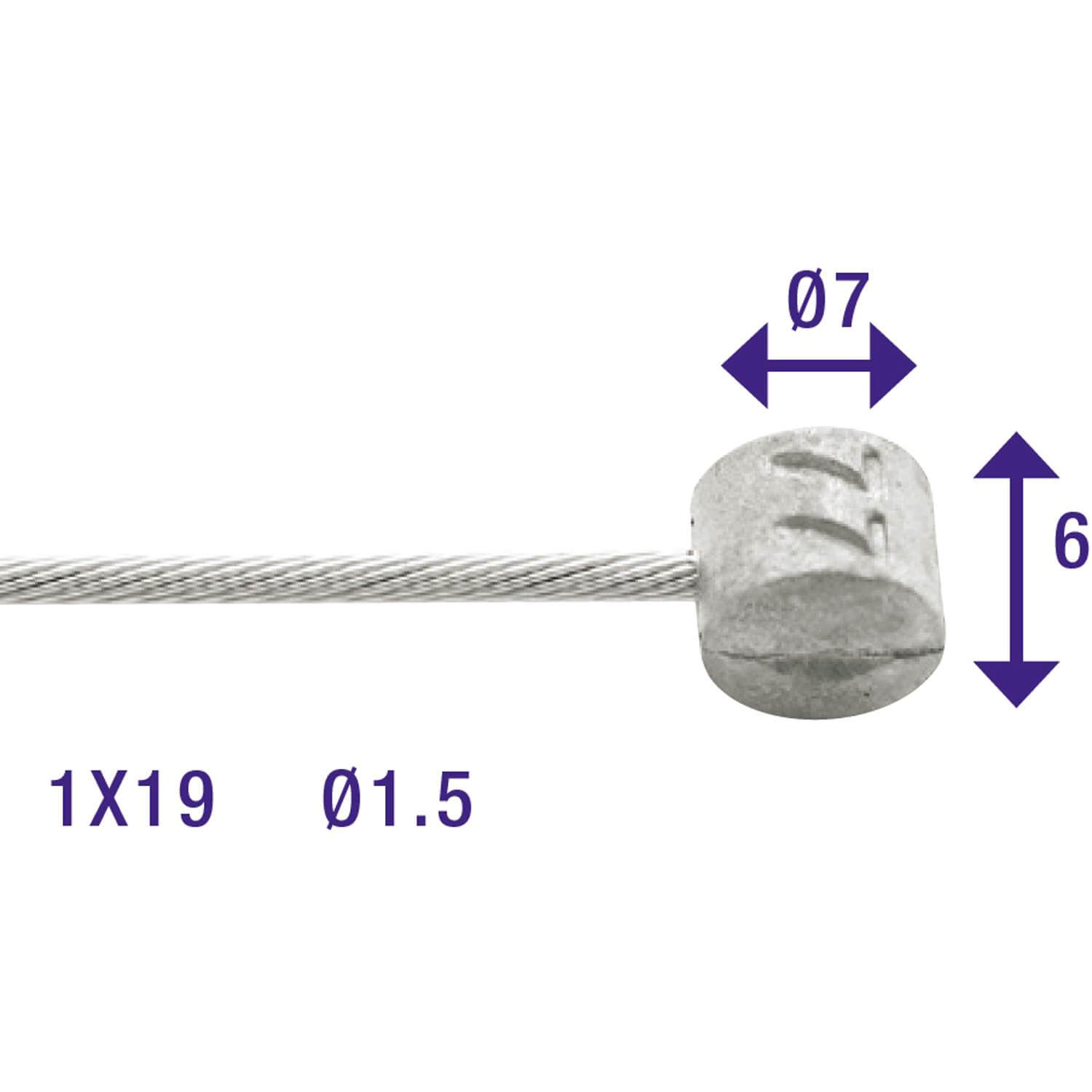 Elvedes rem binnenkabel nippel 7x6 - Image 2