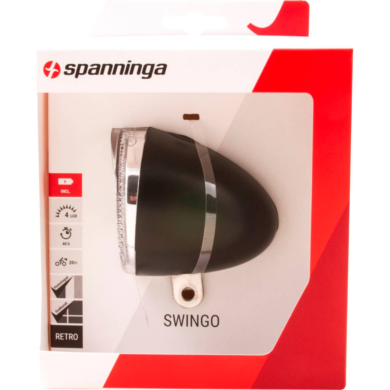 Spanninga koplamp Swingo Xb batterij 4 lux zwart - Image 2