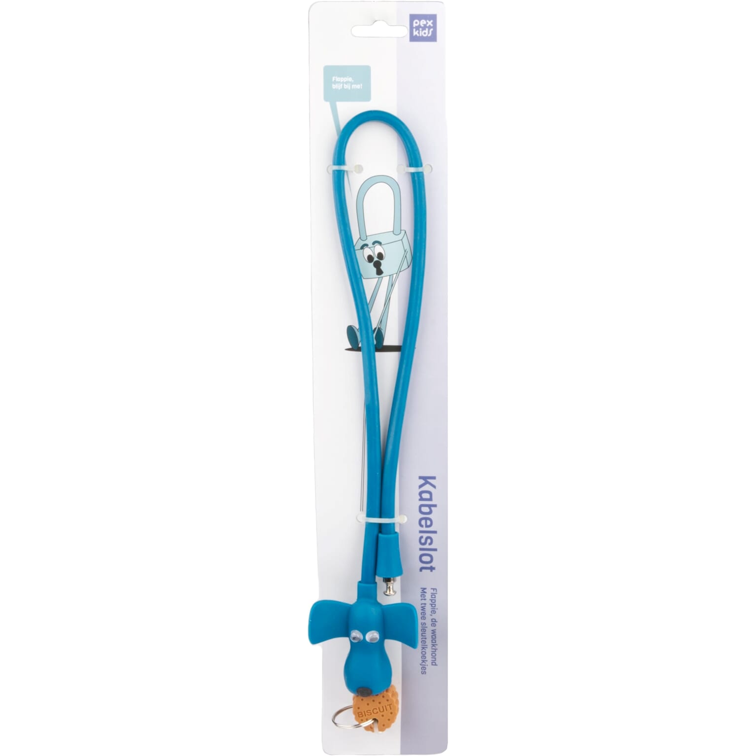 PexKids kabelslot siliconen Flappie blauw - Image 2