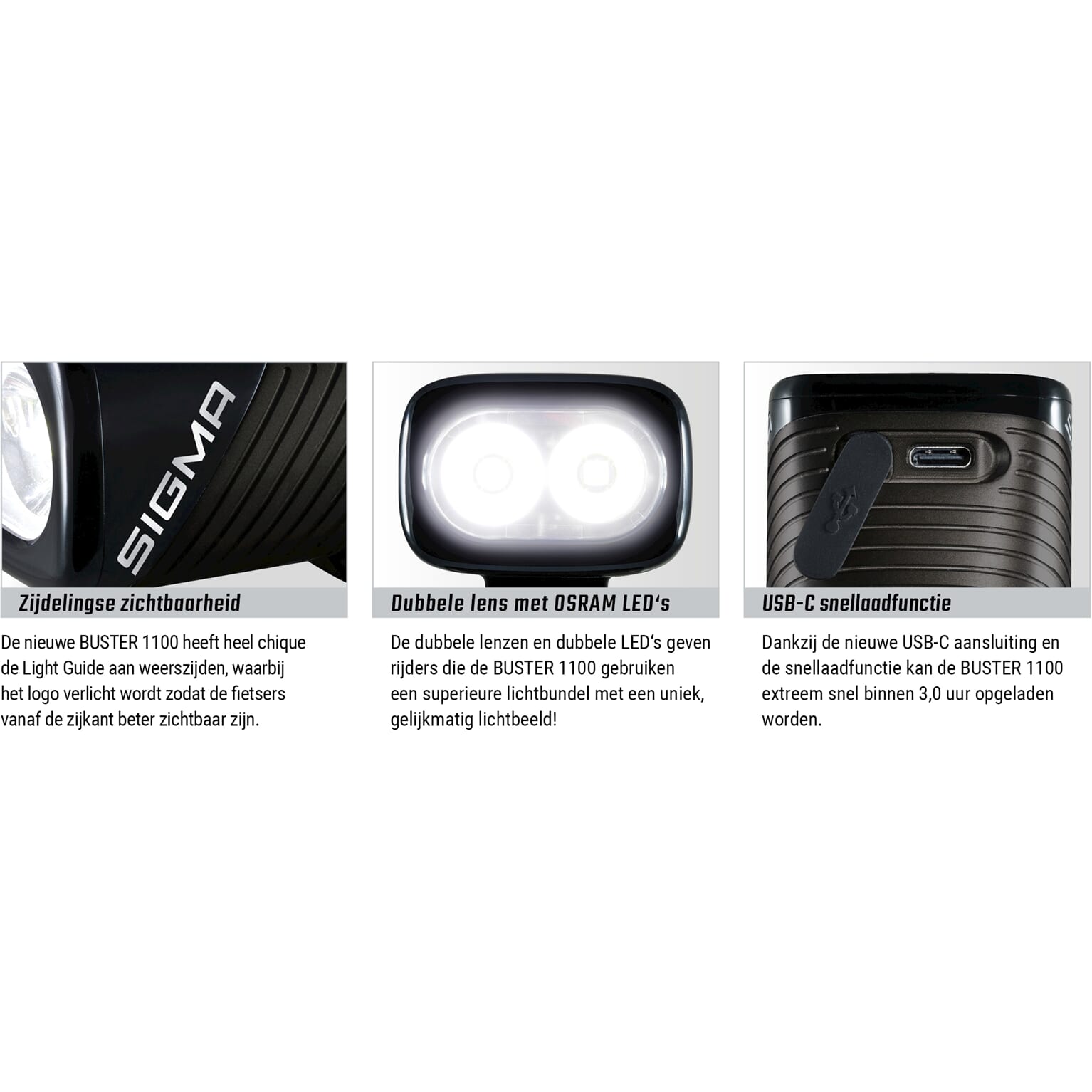 Sigma verlichtingsset Buster 1100 + Buster RL 150 usb - Image 4