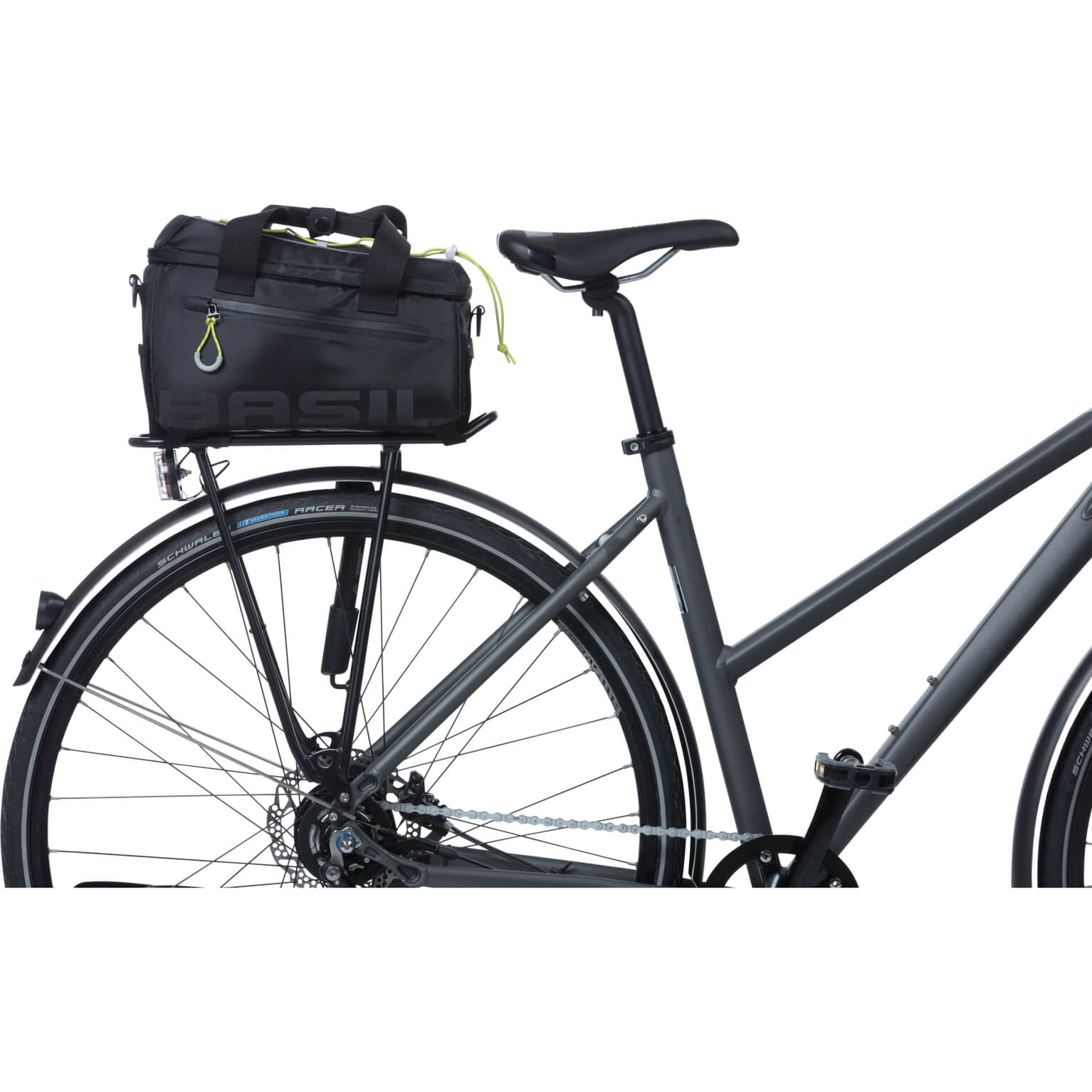 Basil dragertas Miles trunkbag zwart lime 7L - Image 6