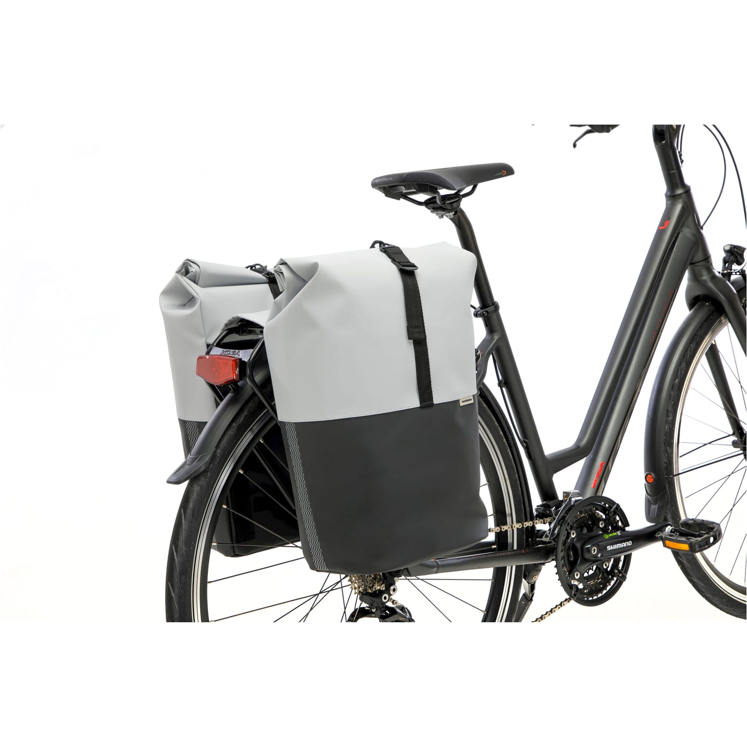 New Looxs fietstas dubbel Nyborg light grey/black 34L - Image 4