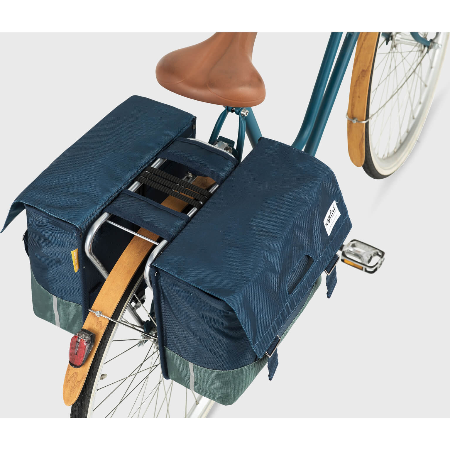 Urban Proof fietstas dubbel 40L recycled blauw groen - Image 3
