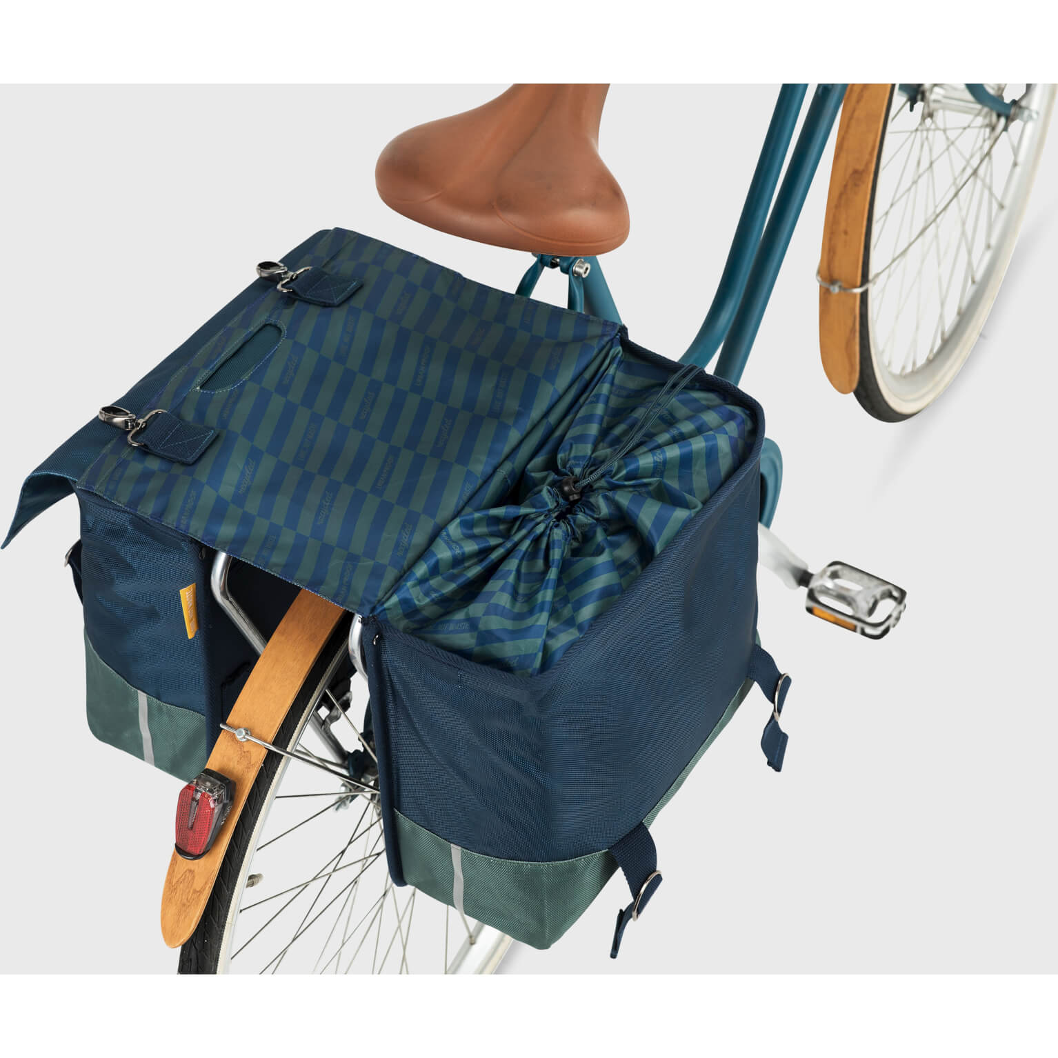 Urban Proof fietstas dubbel 40L recycled blauw groen - Image 4