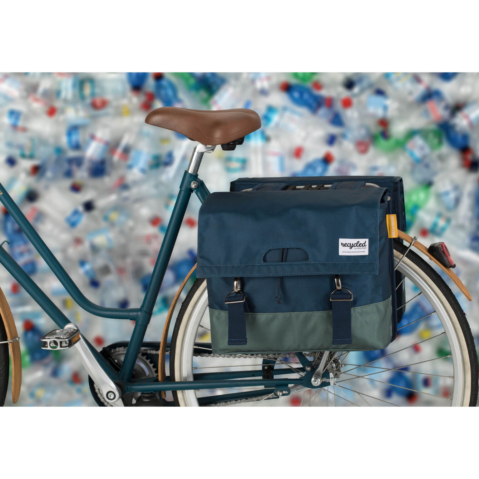Urban Proof fietstas dubbel 40L recycled blauw groen - Image 6