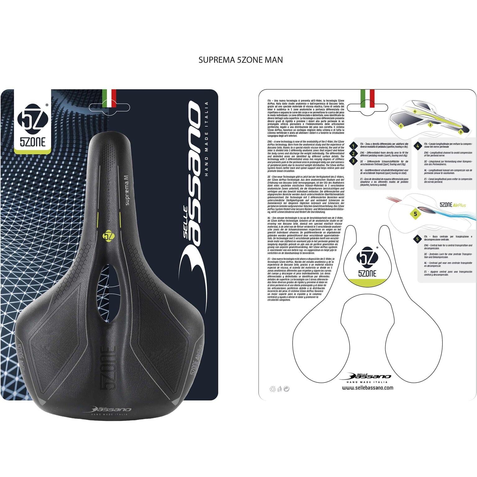 Selle Bassano zadel Suprema 5zone EL heren zwart - Image 4