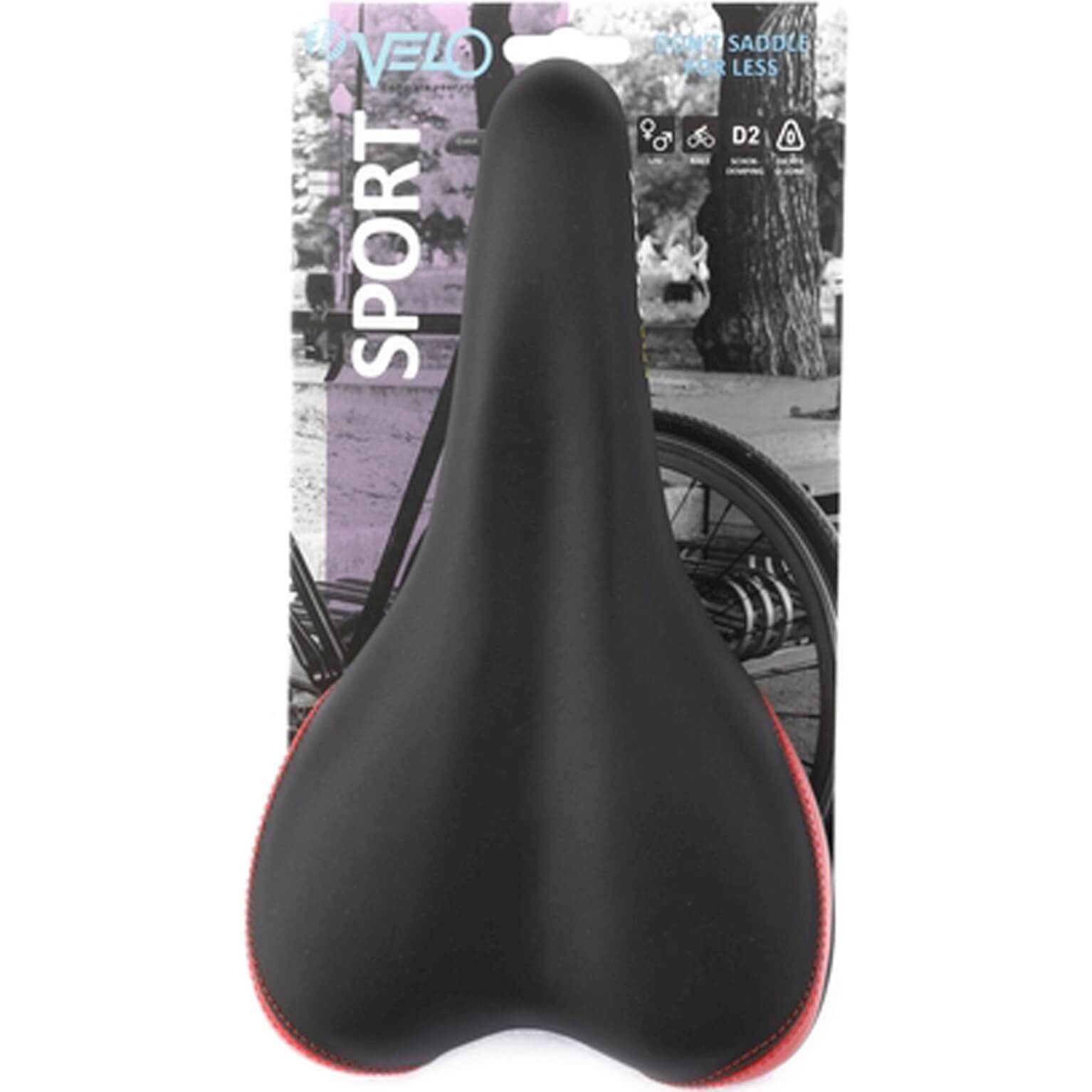 Velo zadel Plush Sport VL-3011 zwart/rood - Image 2