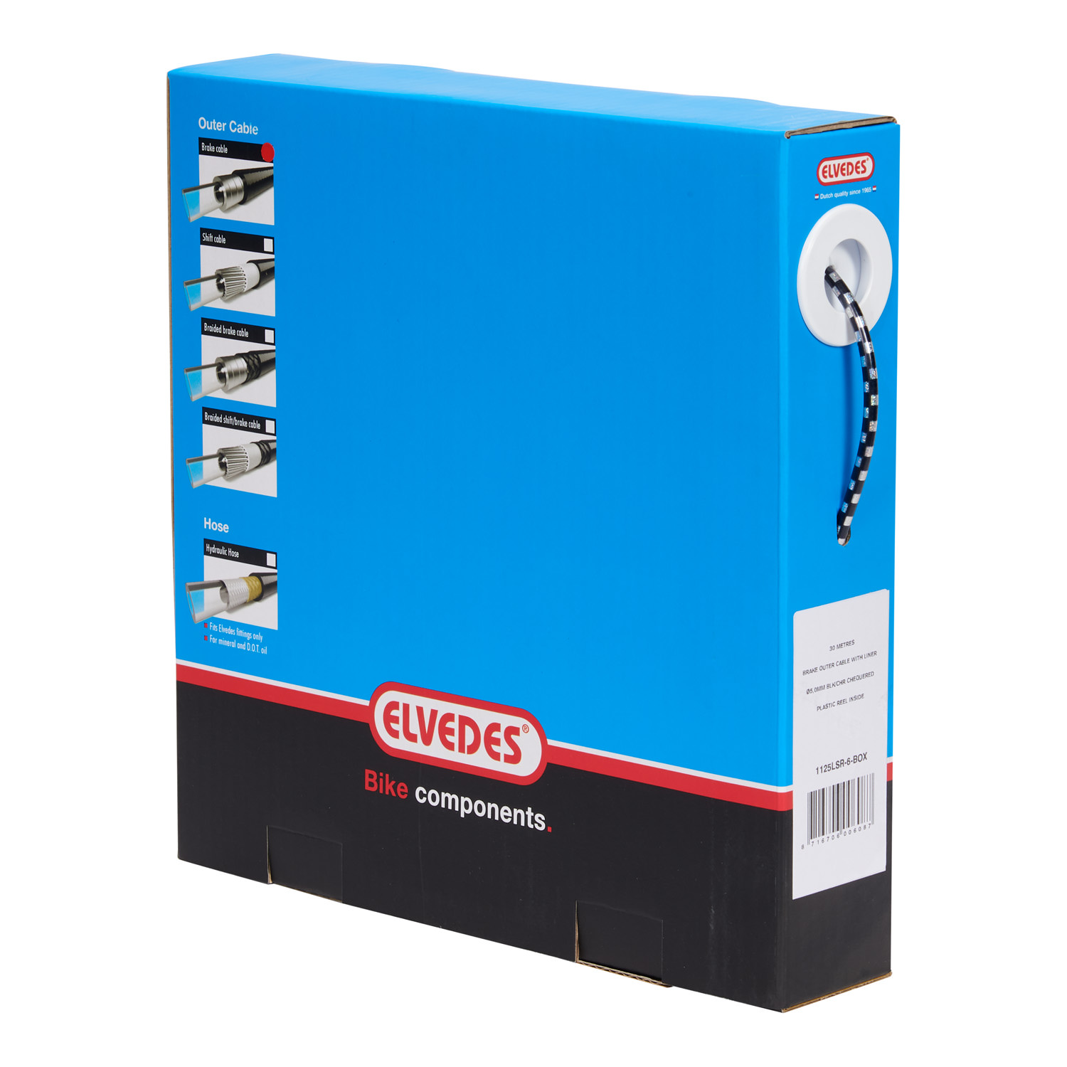 Elvedes rol rem buitenkabel 4,9mm zwart/chrome 30m