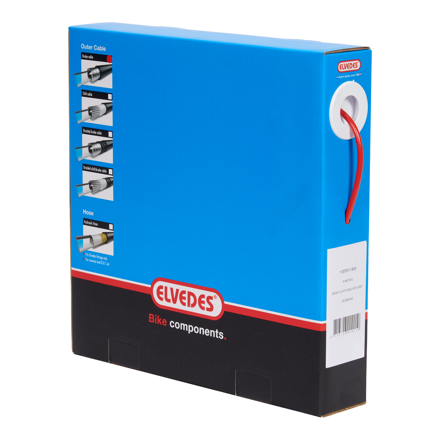 Elvedes rol rem buitenkabel 4,9mm rood 30m