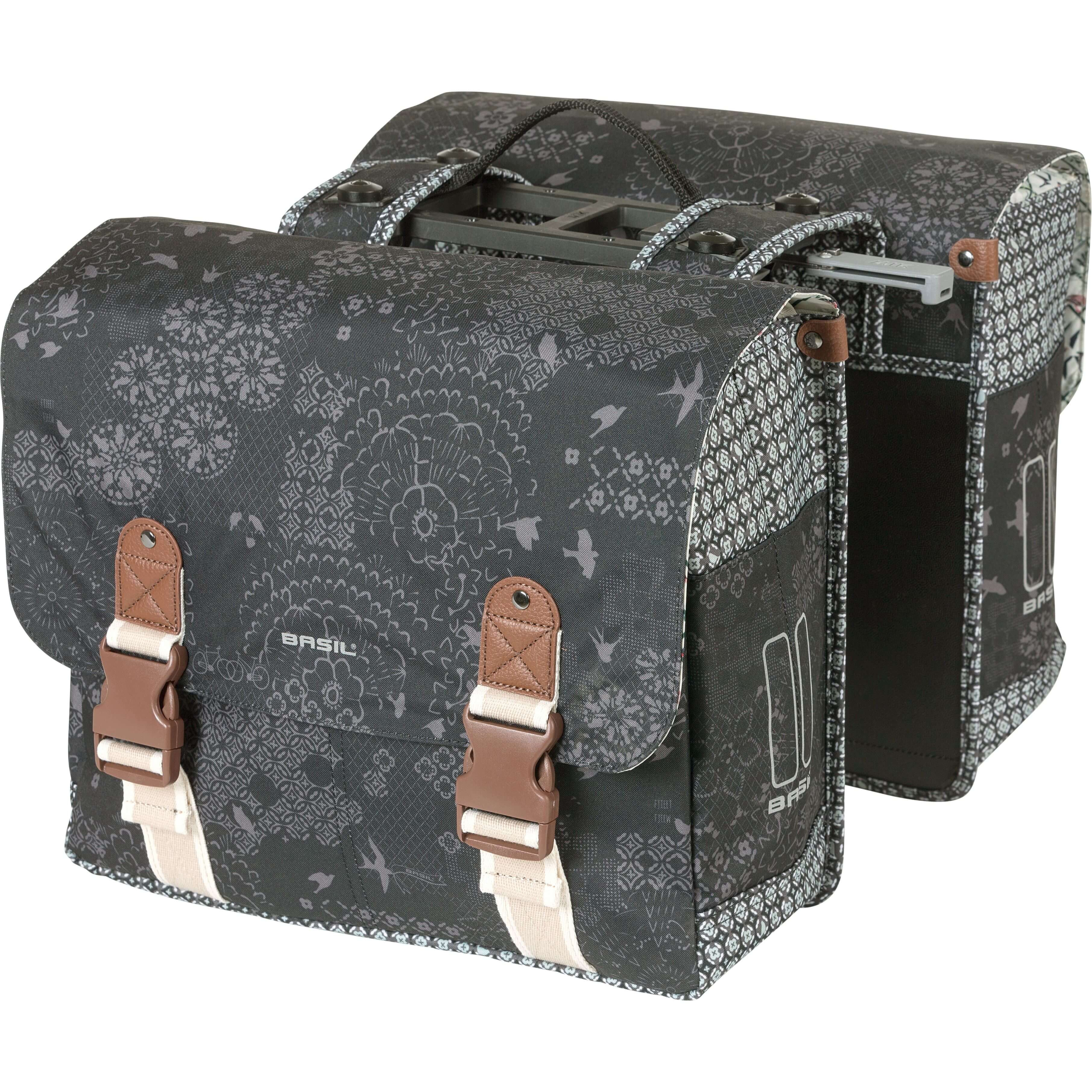 Basil fietstas dubbel Boheme charcoal MIK 35L