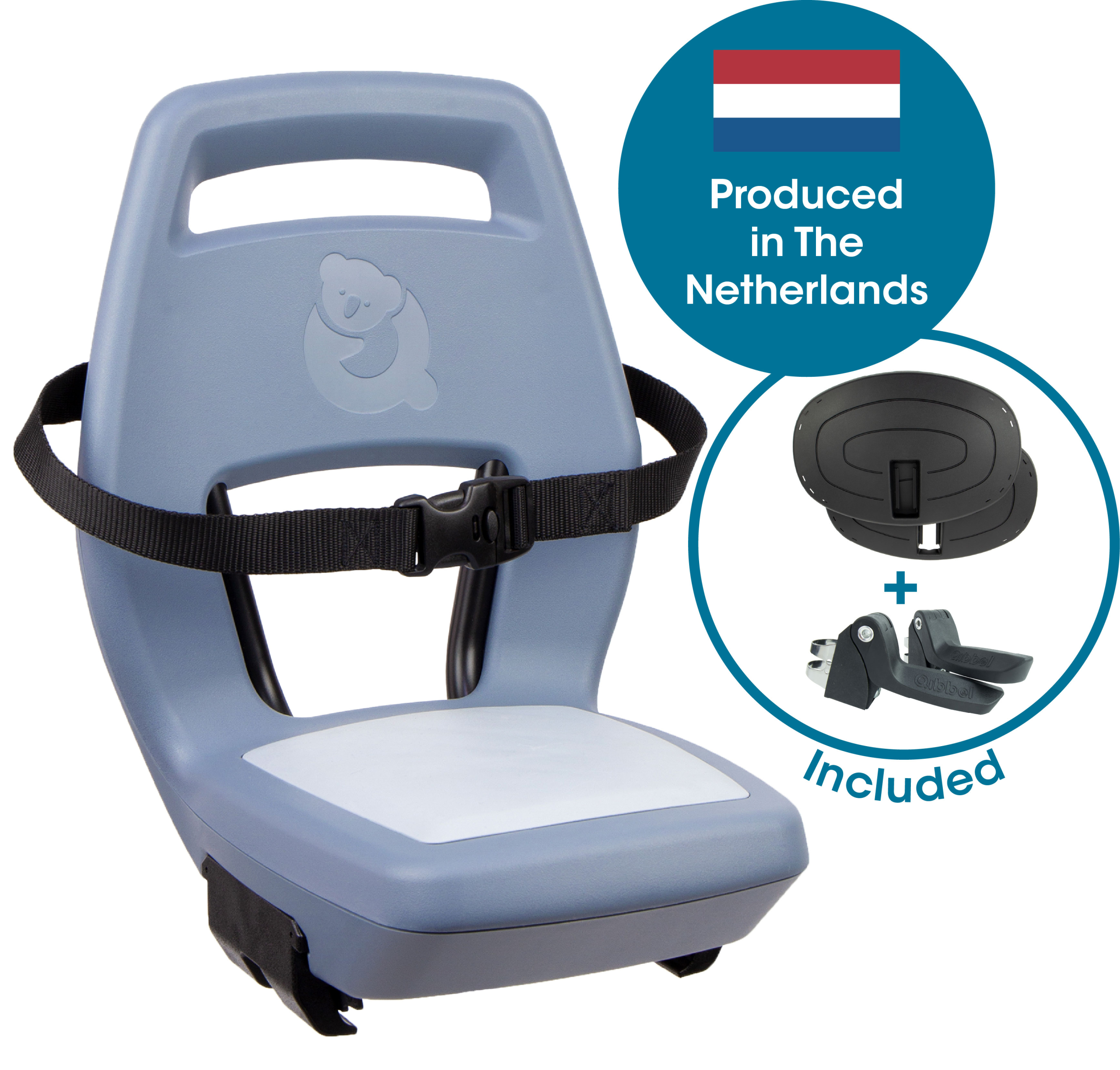 Qibbel achterzitje Junior 6+ Ocean Blue – blauw/blauw