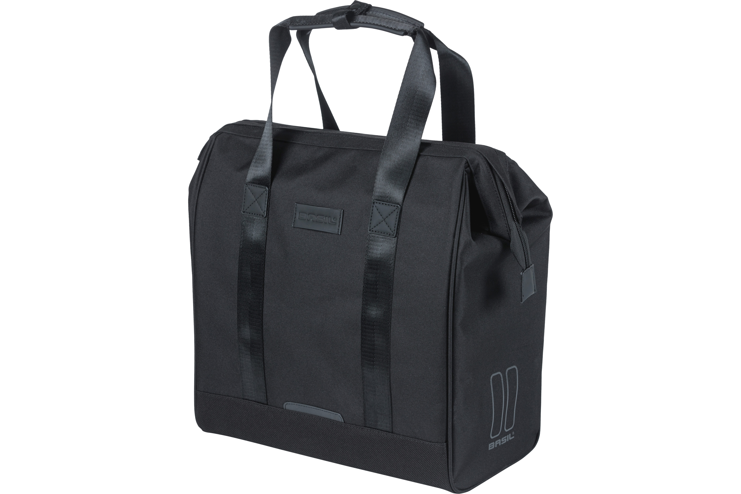 Basil shoppertas Grand MIK Hooks zwart 23L