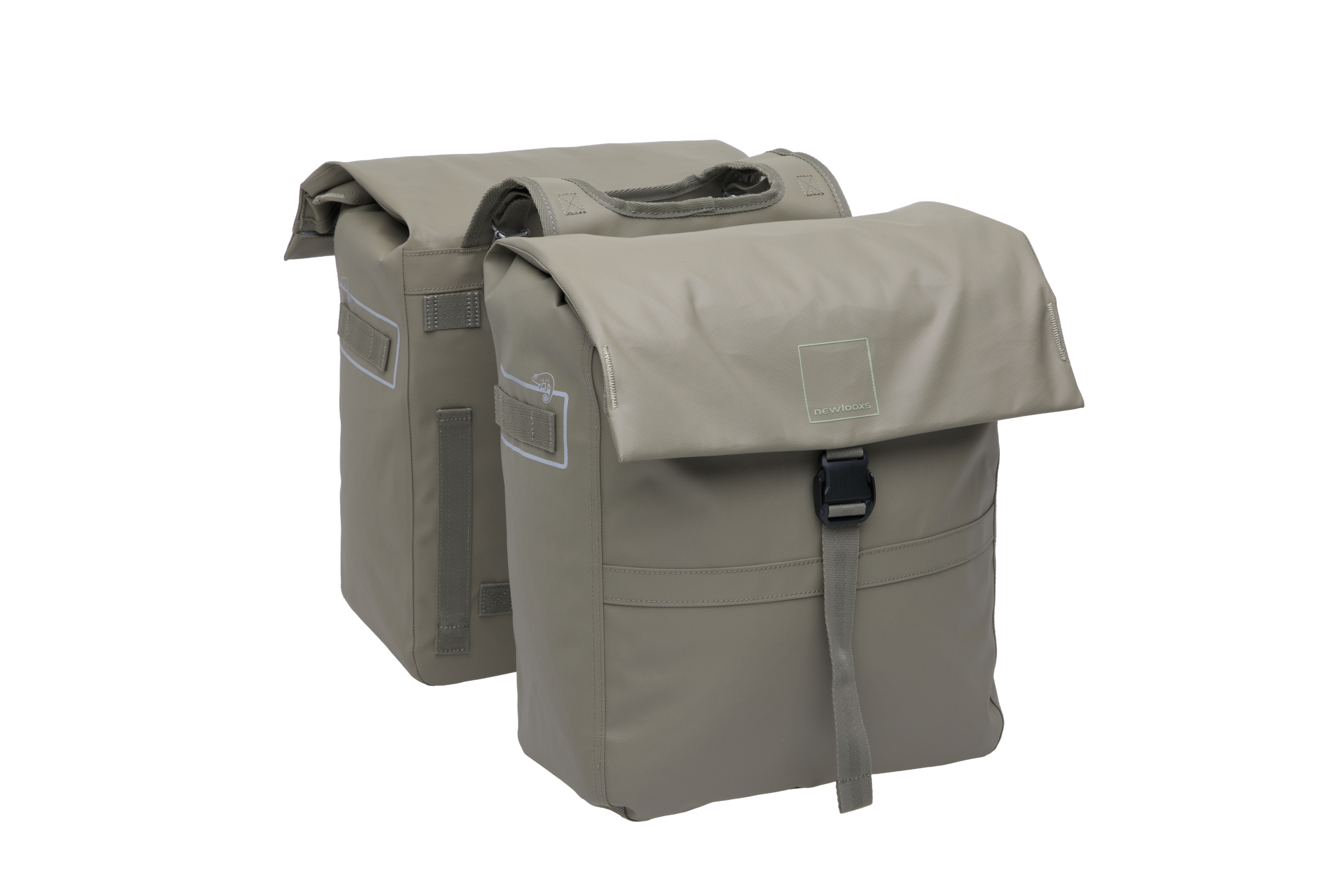 New Looxs fietstas dubbel Leeds taupe 38L