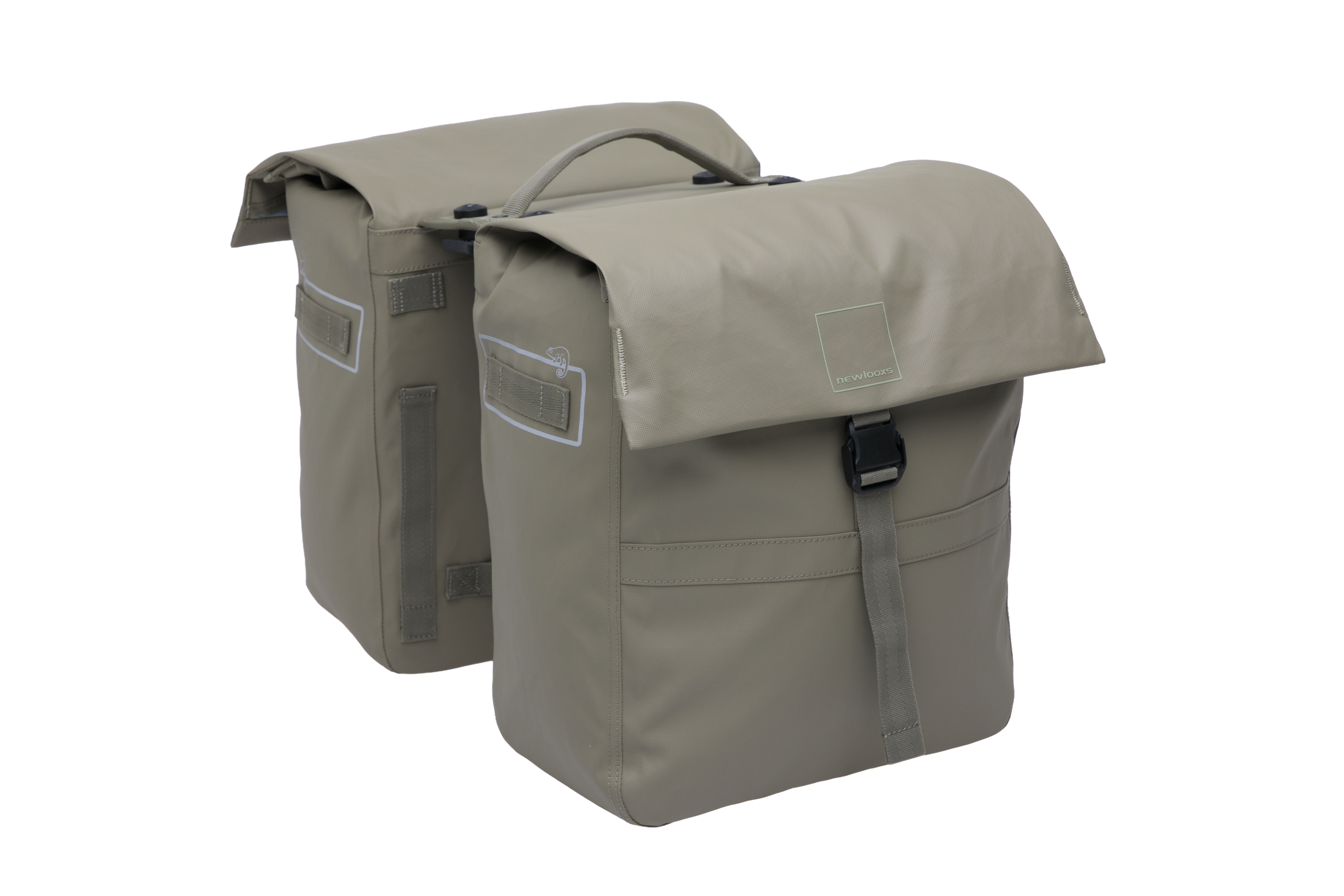 New Looxs fietstas dubbel Leeds taupe MIK 38L
